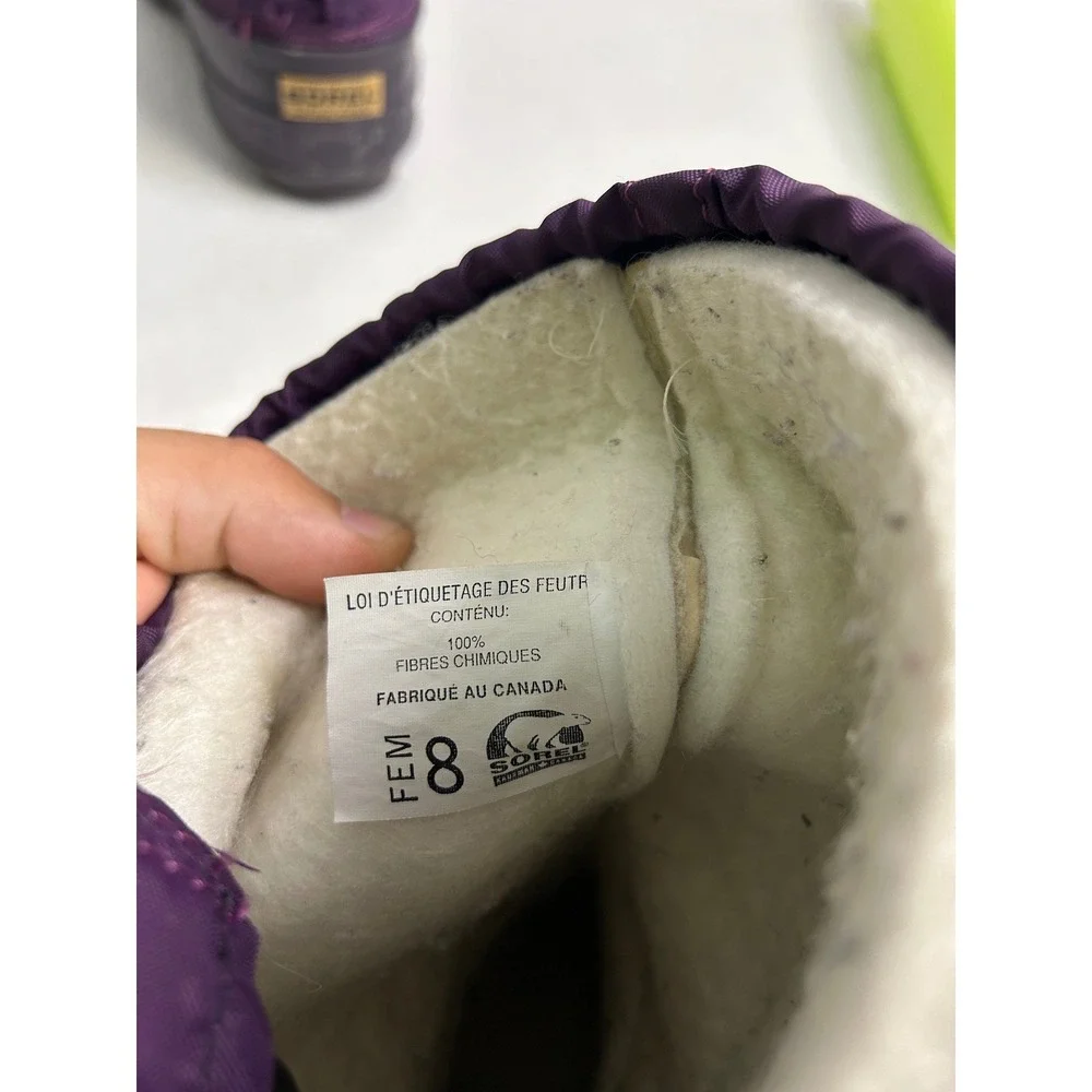 Wintercore Vintage Sorel Women 8 Purple Snowlion Waterproof Insulated Snow Boots